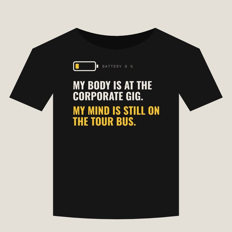 Black T-shirt with this saying – view in shop