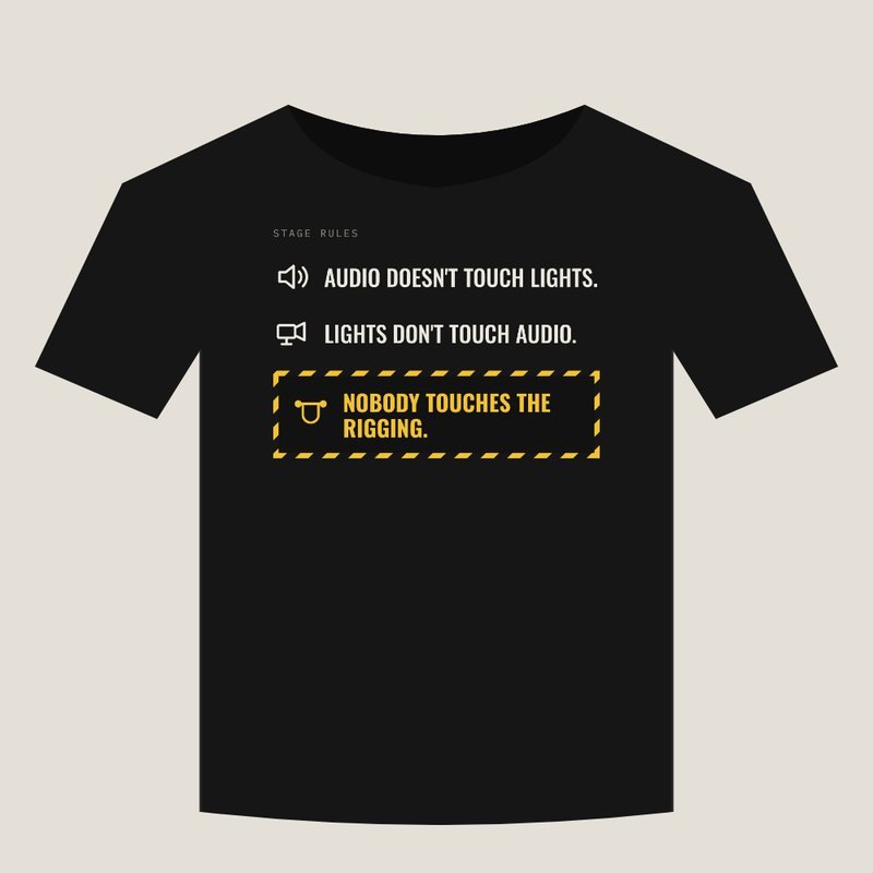 Black T-shirt with this saying – view in shop