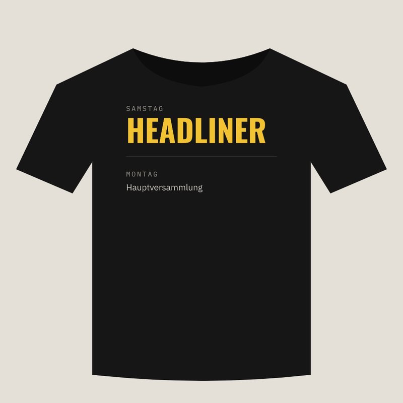 Schwarzes T-Shirt mit diesem Spruch – im Shop ansehen