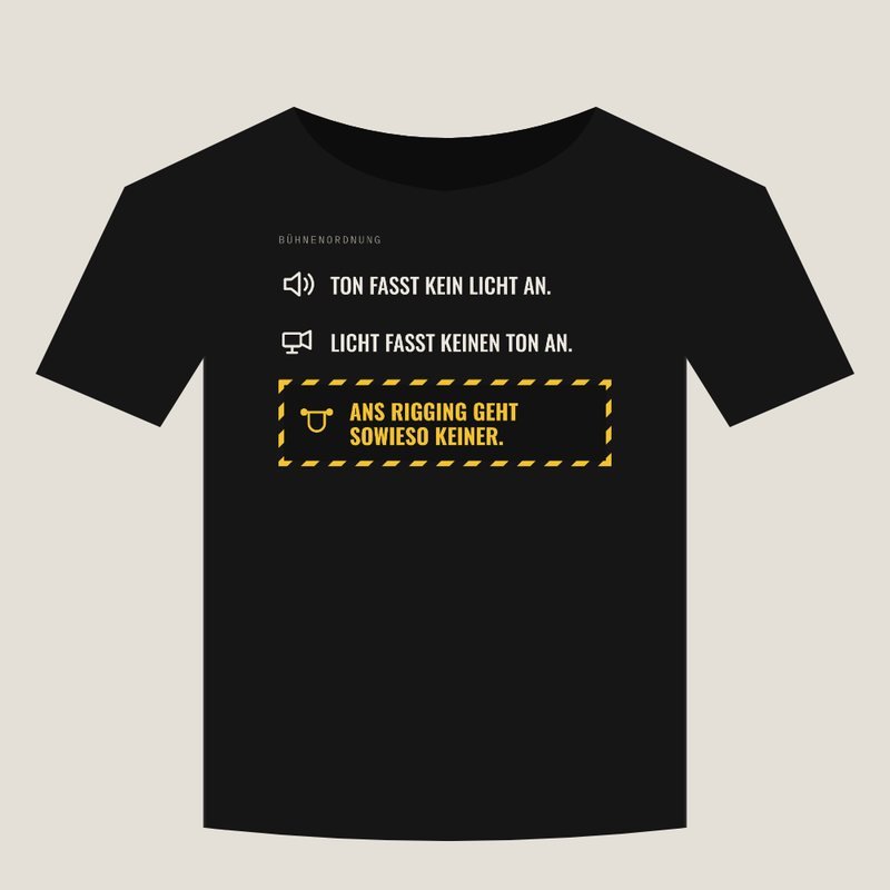 Schwarzes T-Shirt mit diesem Spruch – im Shop ansehen